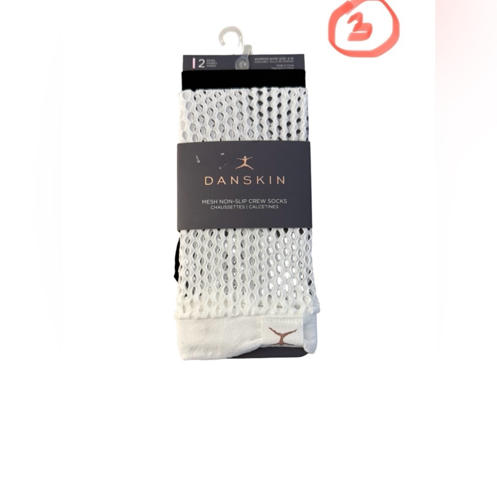 Danskin White Mesh Crew Socks
